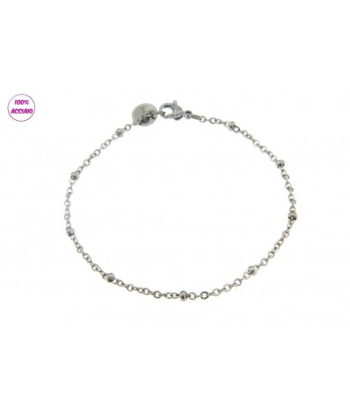 bracciale acciaio piccole sfere lunghezza 18 cm