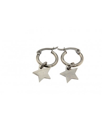 orecchini cerchi in acciaio anallergico con stelle