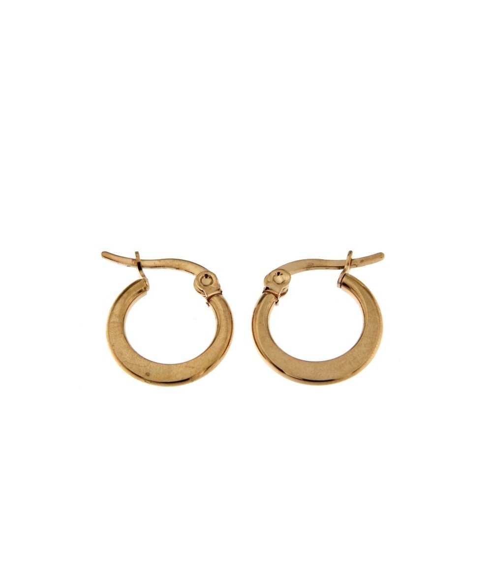 orecchini cerchi in acciaio piccoli finitura oro rosa