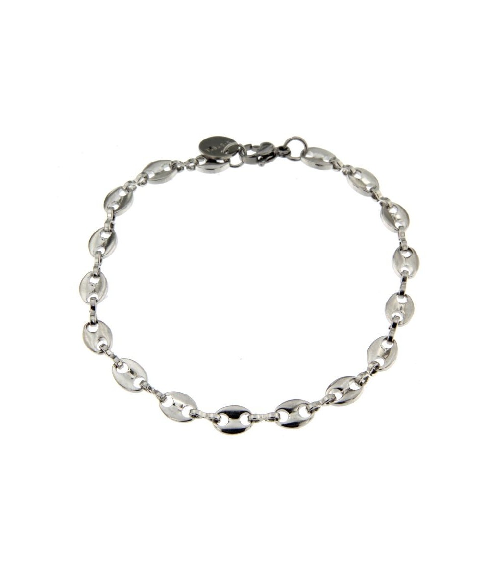 bracciale in acciaio inox maglia chicco di caffe