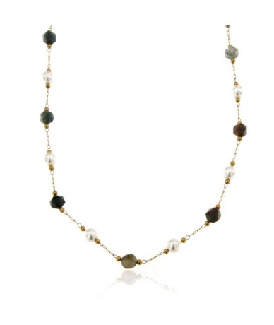Collana con perle e agata...