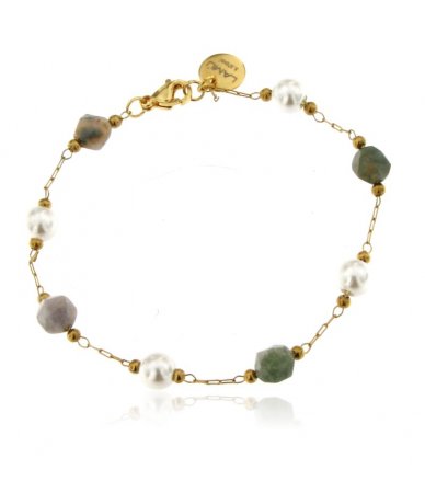 Bracciale con perle e agata...