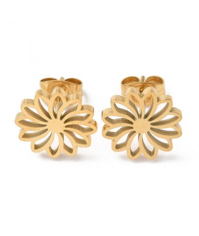 Orecchini fiore a lobo in...