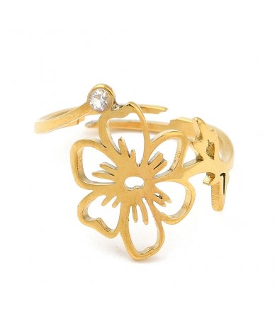 Anello regolabile con fiore...