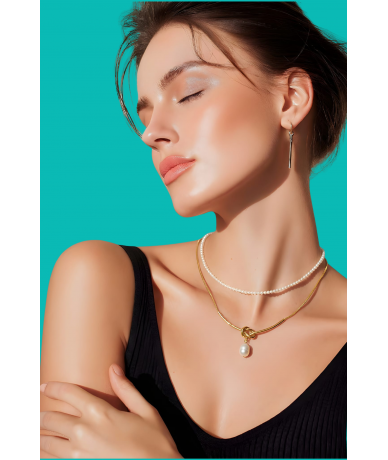 Collana doppio filo con...