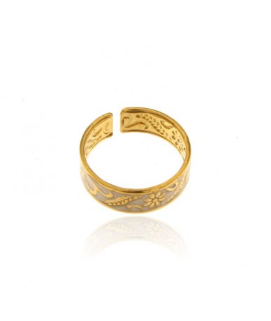 Anello fascia con fregi in...