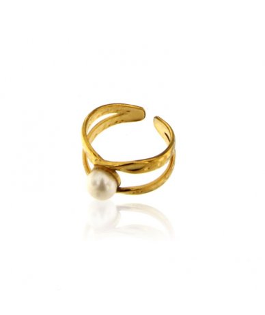 Anello con perla centrale...