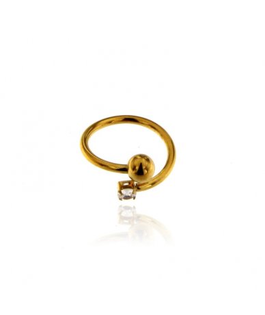 Anello con sfera e strass...