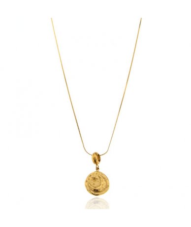 Collana con pendente luna e...