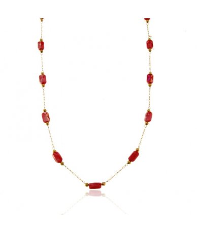 Collana con perle in vetro...